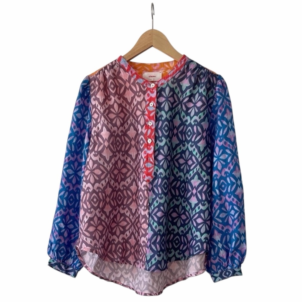 XiRENA Huntley Cotton & Silk Top in Fiesta Size Small Colorful Vibrant - Picture 3 of 6
